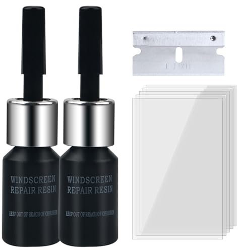 Líquido de reparación de parabrisas, relleno portátil nano líquido para ventanas de coche, kit de reparación de cristales para astillas, grietas, telarañas y arañazos, profes
