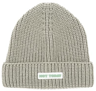 FISURA – Unisex Wintermütze “not Today”. Gerippte, graue Wintermütze für Damen und Herren. Originelles Accessoire für kalte Tage. Einheitsgröße, Winter zu trotzen.