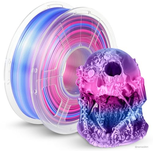 JAYO Silky Rainbow PLA+ Filament 1.75mm Regenbogen #12, 1.1kg/Spule(2.43lbs), Gradient Changing Gleißend, Maßgenauigkeit +/- 0.02mm, Multicolor 3D Drucker PLA Plus Filament