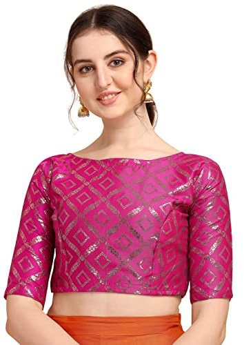 SB Traders Blusa india de estilo tradicional para mujer, Rosa fucsia -36, XS
