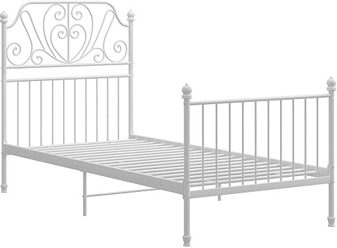 Iiaky Bettgestell Bed Frame Bettrahmen Schlafzimmermöbel Betten Weiß Metall 100x200 cm