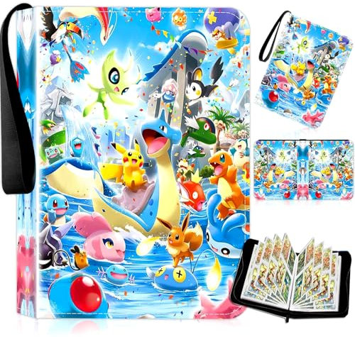 Niaetuto 50 Pages Classeur Carte,400 Cartes Album Porte Cartes,Portable Album de Collection pour Cartes,Imperméable Albums pour Cartes à Collectionner pour Stockage de Cartes