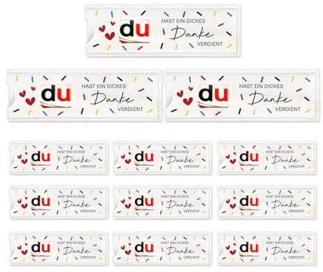Giftota 12pcs Dankeschön Geschenke - Du hast ein dickes Danke verdient Geschenk für Kollegen Teams - Hülle Filz Geschenk Verpackung, Ohne Schokolade