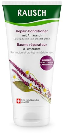 RAUSCH Repair-Conditioner mit Amaranth 150ml bei strapaziertem Haar | Glättet die Haaroberfläche & schützt vor dem Austrocknen, vegan & silikonfrei, mit Amaranth & Kamillenblüten, Schweiz