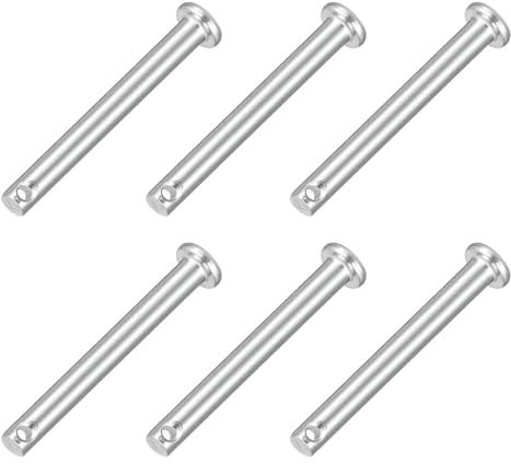 QUARKZMAN 6 Stück M4 x 35mm Einloch Gabelstifte 304 Edelstahl Flachkopf Gabelstifte Hitch Pin Für Anhänger Verriegelung Mechaniker Reparatur Möbelmontage Industrieeinrichtungen