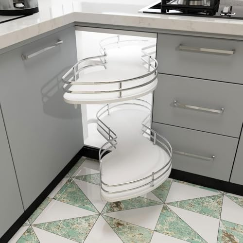 Eckschrank Karussell mit Teleskop- & Verriegelungsschubladen Platzsparend für 800/900mm Breite Küchenschränke Rechts Seite 900mm