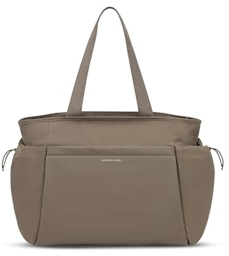 Kapten & Son Hellvi Shopper Walnut 25 L | Sporttasche Damen Braun | Weekender & Reisetasche mit 16 Zoll Laptopfach, Schuhfach, Flaschenfach & Kofferbefestigung | Gym, Reise, Alltag & Büro