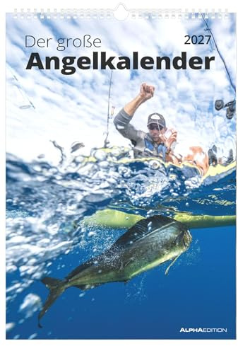 Der große Angelkalender 2027: Wandkalender 29,7x42 cm mit 12 Angelmotiven, Tipps und Platz für Notizen