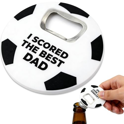 Football Dad Bottle Opener 6.8 cm Father‘s Day Gift of Dad from Daughter Son Bottle Opener I Scored the Best Dad Beer bottle opener dad Gifts from Son Fathers Day Presents bottle Openers Fridge Magnet