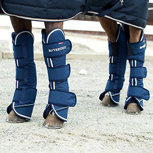 B Vertigo Horze Bristol Transportgamaschen Mit Klettverschluss, Gamaschen Für Höchste Sicherheit Beim Transport, 4 Stück, Verfügbar In 3 Größen: Pony, Vollblut, Warmblut, Blau, C