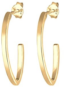 Elli Ohrringe Damen Creole Oval Trend 925 Sterling Silber vergoldet