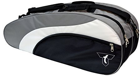 Talbot Torro Unisex Passend für 6-12 Rackets Badmintontasche, schwarz/Silber/Weiß,Einheitsgröße EU