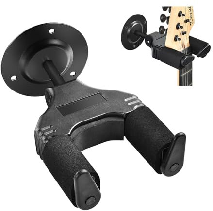 OTraki Supporto Chitarra a Parete Gancio Sostegno Muro Porta Chitarra con Blocco Automatico di Sicurezza per Chitarra Elettrica Acustica Classica Mandolino Banjo Basso