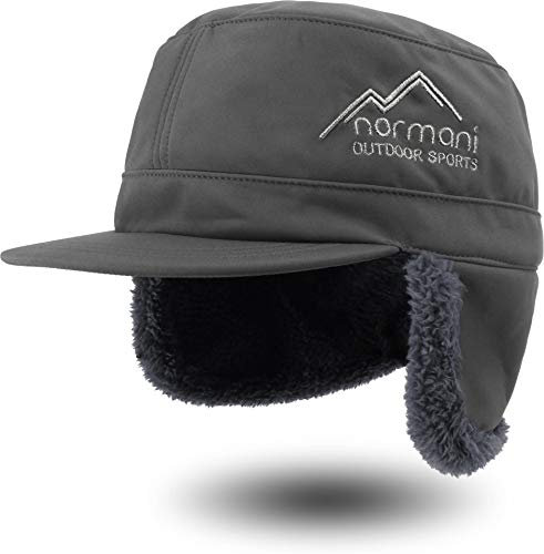 normani Kinder Wintermütze mit Ohrenschutz und Fleece-Innenfutter Farbe Anthrazit Größe 49