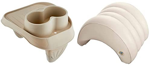 Intex PureSpa Plastic Beverage Holder-Beige 26 x 22 x 18 cm & PureSpa Head Rest