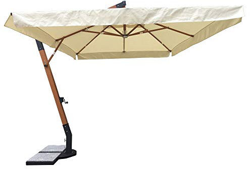 Salone Negozio Online OMBRELLONE DECENTRATO Maxima 3X4 PALO Legno 93X93