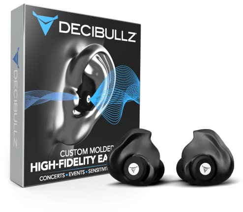 Decibullz – Custom Moulded High-Fidelity (Hi-Fi) Ohrstöpsel Filter für Konzerte und Veranstaltungen (Schwarz)