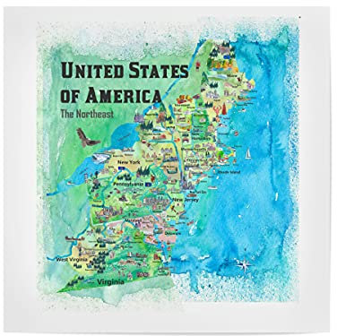 artboxONE Poster 40x40 cm Reise USA Northeast States Map hochwertiger Design Kunstdruck - Bild usa Amerika Karte