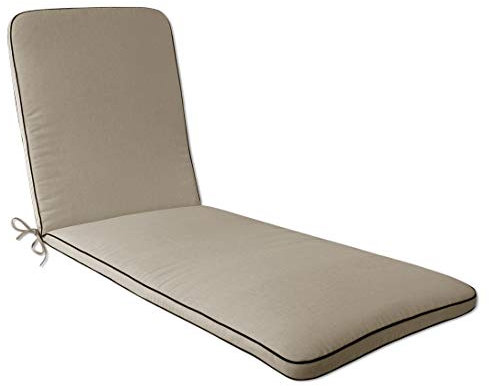 OUTLIV. Romeo Elegance Liegeauflage - Dralon, wasserabweisend, witterungsbeständig, pflegeleicht, mit Bindebänder, 190x60x5 cm, Natur