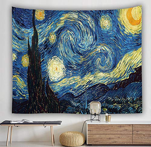 Wandteppiche Wandbehang Tapisserie, Abstrakte Ölmalerei Wandteppich Vincent Van Gogh Starry Night Drucken Kunst An Der Wand Hängende Zimmer Dekor Für Schlafzimmer Wohnzimmer