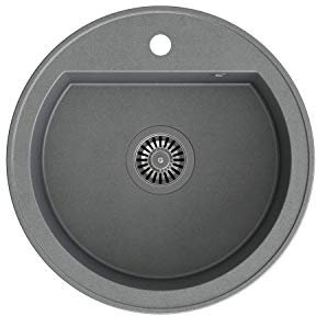 VBChome Fregadero empotrable, 51 cm, color gris