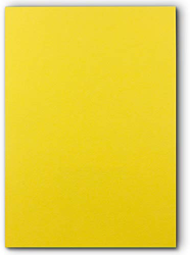 100 DIN A5 Einzelkarten Papierbögen - Gelb - 240 g/m² - 14,8 x 21 cm - Bastelbogen Tonpapier Fotokarton Bastelpapier Tonkarton - FarbenFroh