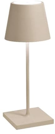 Zafferano, Poldina Pro Mini Lampe, Kabellose, Wiederaufladbare Tischlampe mit Touch Control, Auch für den Außenbereich Geeignet, Dimmer, 2200-3000 K, Höhe 30 cm, Farbe Sand