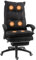 Vinsetto Fauteuil de Bureau massant, Chaise de Bureau, Chaise Ergonomique avec Hauteur réglable, Dossier inclinable, Repose-Pied intégré et télécommande Filaire, pivotant à 360°, Toile de Lin Noir