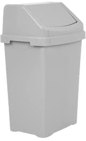 JMS we create smile 8L/25L/50L Litre Plastic Swing Lid Bin Waste Recycle Dustbins Rubbish Trash Refused Bins (Silver/Grey, 25 LITRE)