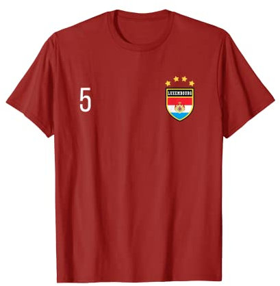 Luxemburg Nummer 5 Trikot Flagge Fußball # fünf T-Shirt