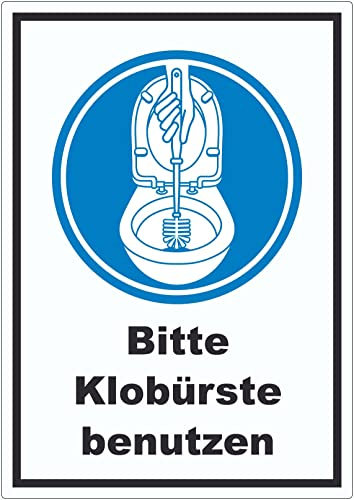 Bitte Klobürste benutzen Aufkleber A4 (210x297mm)