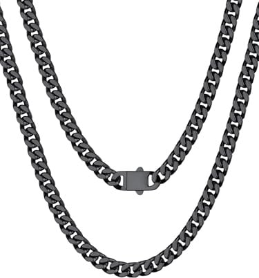 Bestyle Halskette Herren Kette Miami Panzerkette aus Edelstahlkette Kubanische Schmuck Männer Hip Hop Länge 45/50/55/60/65/71/76cm Breite 5/7/9/12mm