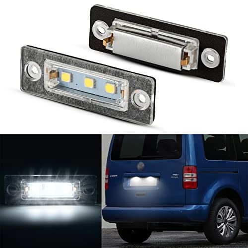 OZ-LAMPE LED Kennzeichenbeleuchtung für V-W T5 7H 7J Passat 3bg 3C B6 Caddy 2K Golf Plus 5M1 1K2 Touran 1T1 1T2 1T3, Kennzeichen Canbus Nummernschildbeleuchtung 2 Stücke 3 SMD
