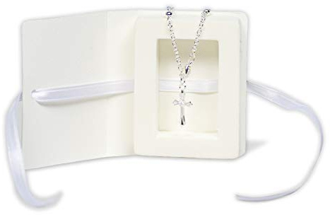 Mareli - Set mit 4 Schachteln für Rosenkranz, 7 x 5,5 x 1 cm, inklusive Rosenkranz, ideal als Gastgeschenk zur Erstkommunion oder Konfirmation, Weiß, 1