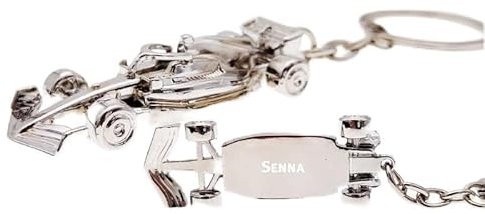F1 Auto Schlüsselanhänger - Mit Namen - Senna - Modell 2022, silberfarben, 55mm