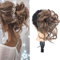 unordentliches Dutt Haarteil Messy Bun Haarteil Mit Gummiband kunsthaar haargummi mit haaren Tousled Updo Haarteile für Frauen Mädchen (#18H10 Platin Blond Mischung Erdbeerblond)