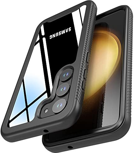 Cozycase Handyhülle für Samsung Galaxy S23 5g Hülle, 【Ganzkörper-Gummistoßstange, Transparent Rückseite】 360 Grad Outdoor Stoßfest Silikon Protective Bumper S 23 Case Cover Schutzhülle