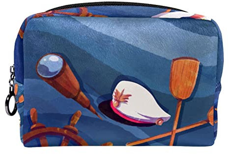 Kosmetiktaschen für Frauen, Make-up-Tasche, Reise-Kulturbeutel, Zubehör-OrganizerAnker Rettungsring Nautisch