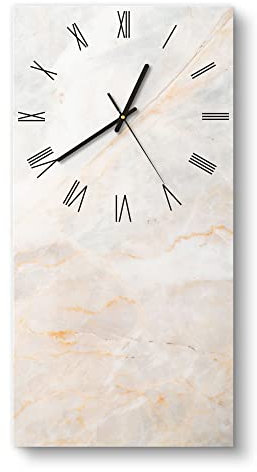DEQORI Glasuhr | horizontal 30x60 cm | Motiv Marmorsteinstruktur | große XXL Design Uhr aus Glas | leise Wanduhr für Wohnzimmer & Küche | moderne Hingucker Uhr für die Wand