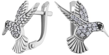 JC Jeweller Carat Damen Ohrringe Echt 925 Silber Rhodiniert Schmetterling Design mit Geschenkbox