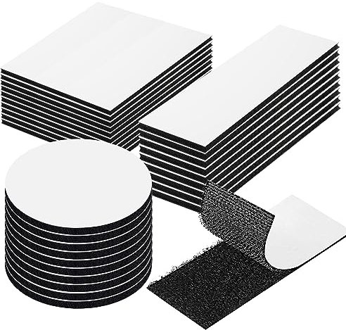 EOTW Klettband Selbstklebend Extra Stark, Doppelseitiges Klettverschluss Selbstklebend Schwarz für Wände/Boden/Tür/Gläser/Metalle