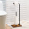 Porte Papier Toilette, Porte-Rouleau de Papier Toilette sur Pied, Support de Papier Toilette avec Base en Bois, Distributeur de Papier Toilette, Rangement de Papier Toilette