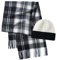 CALVIN & OLIVIA Schal mit Kaschmir-Haptik, weich, für den Winter, weich, Schottenkaro, mehrfarbig, Geschenk für Männer und Frauen, Brillantes schwarz-grau-weißes Karomuster, Standard