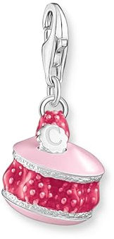 THOMAS SABO 2 Charm-Anhänger Himbeer-Macaron pink Silber 925 Sterlingsilber, Kaltemail 2080-007-9