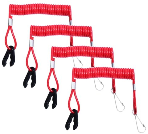 4 x Motor Cycling Outboard Engine Lanyard Kill Stop Switch Safety Cord Compatible with Yamaha etc
