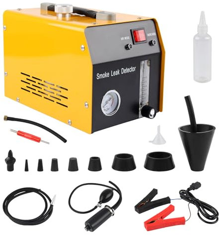 Godimg KFZ Rauchmaschine-Leitungsrohrsysteme-Rauchleckdetektor Lecksuchgerät EVAP 12V Kraftstoffleitungen Lecktester Nebelmaschine Detektor für Prüfgerät für kraftstoffsystem (Testöl: Babyöl)