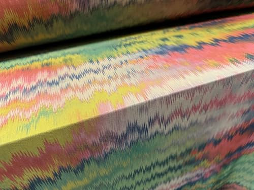 Power-Mesh-Netz, durchscheinend, Stretch, Spandex, Modestoff, Meterware, Regenbogen-Puls-Druck, mehrfarbig