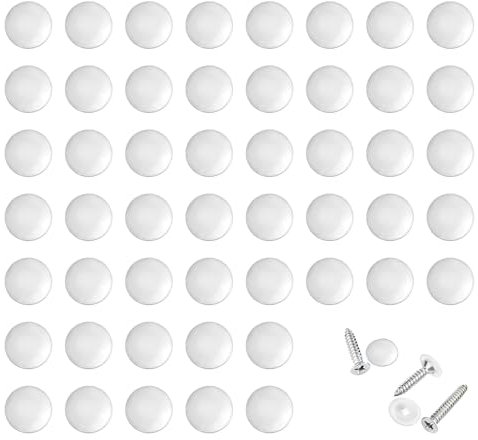 50 Pièces Capuchon à vis en Plastique, Lot de 50, Protection Universelle pour Cache vis Blanc, Idéal pour Meubles et Décoration, Résistants à l'huile et à la Corrosion, Diamètre 12mm
