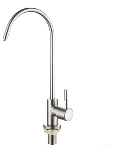 Grifo de agua potable, grifo de fregadero de cocina de acero inoxidable Grifo de ósmosis inversa giratorio de 360 ° para fregadero Purificación directa de agua potable (plata)