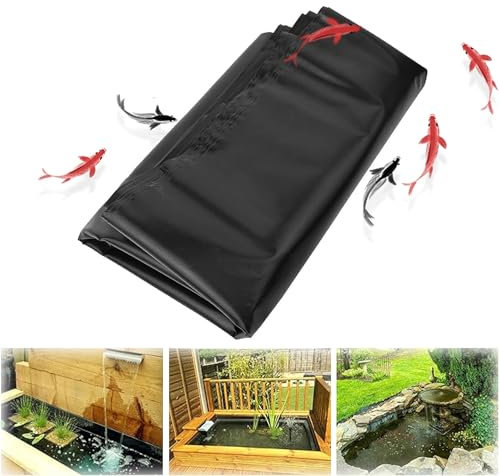 HDPE Teichfolie, 1 x 1 m, 0,12 mm dick, für Fischteiche, Springbrunnen, Koiteiche, Wasserfälle, Sonnenschutz, Teichfolie